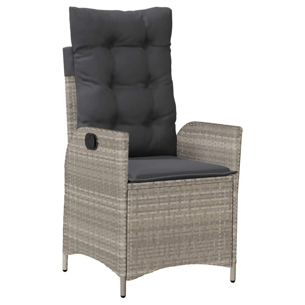 7Dílný Zahradní Jídelní Set S Poduškami Světle Šedý Polyratan