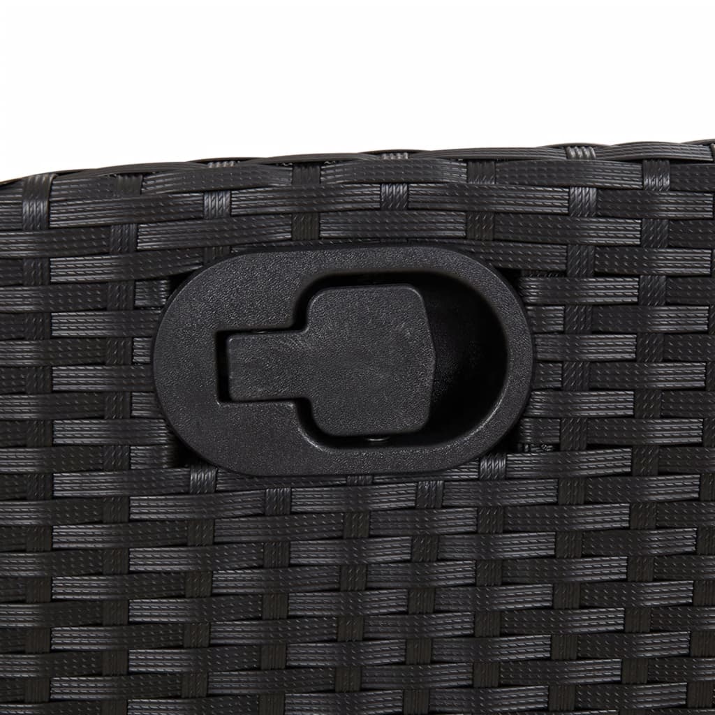 5Dílný Zahradní Jídelní Set S Poduškami Černý Polyratan