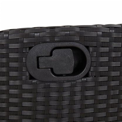 5Dílný Zahradní Jídelní Set S Poduškami Černý Polyratan