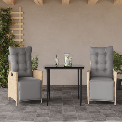 9Dílný Zahradní Jídelní Set S Poduškami Mix Béžové Polyratan