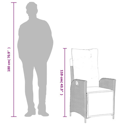 5Dílný Zahradní Jídelní Set S Poduškami Světle Šedý Polyratan