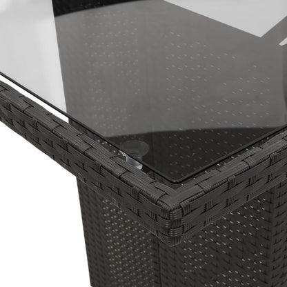 9Dílný Zahradní Jídelní Set S Poduškami Černý Polyratan