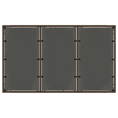 Zahradní Stůl Se Skleněnou Deskou Hnědý Polyratan Hnědá