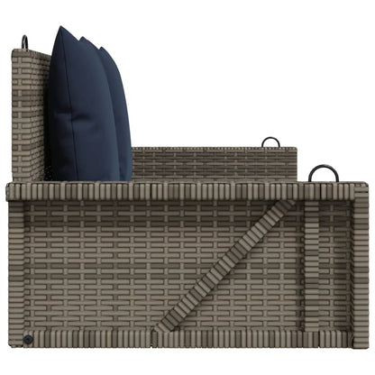 Houpací Lavice S Polštáři Šedá 119 X 56 X 48 Cm Polyratan