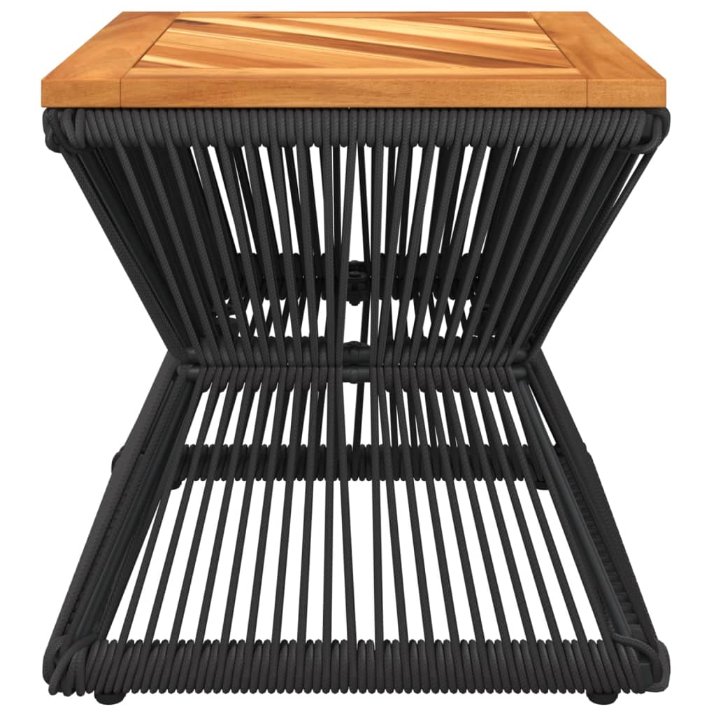 Konferenční Stůl S Drátěnou Základnou Černý 38X38X38 Cm Akácie Bílá