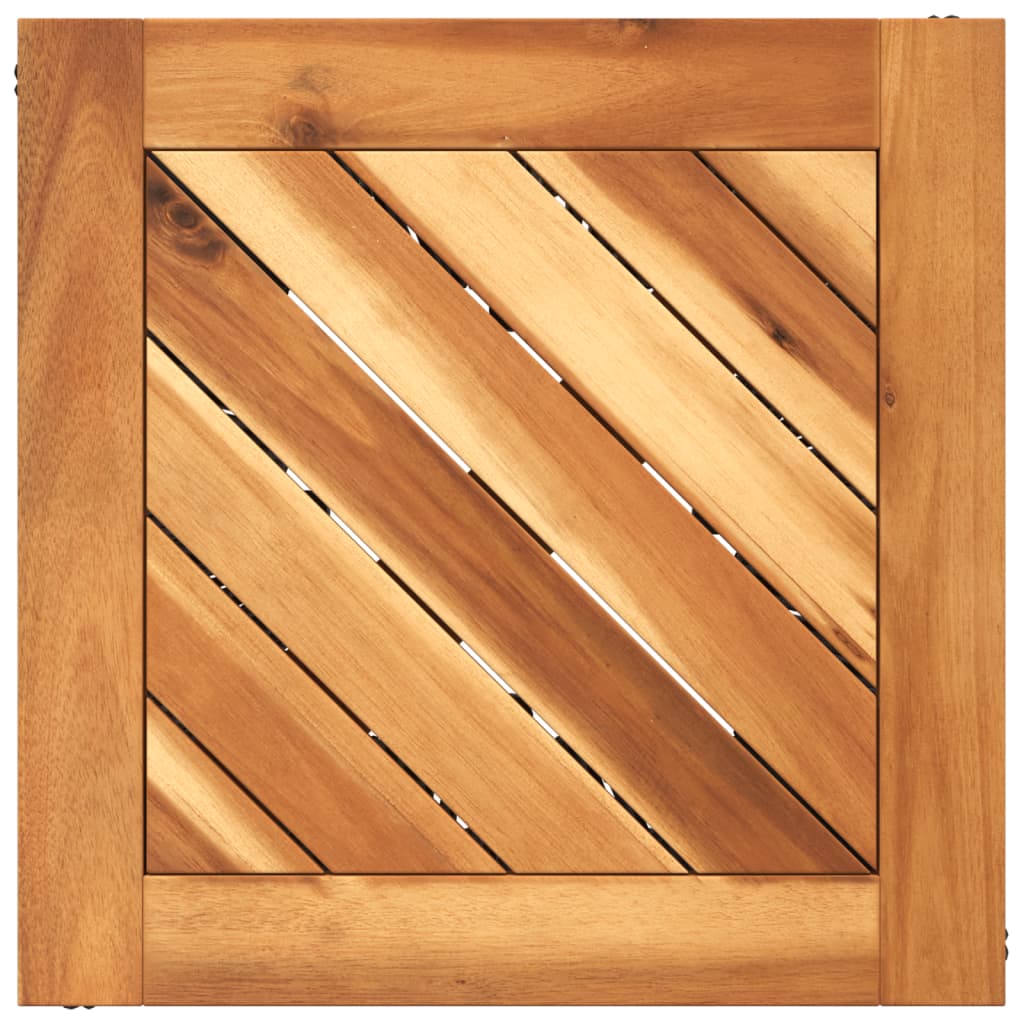 Konferenční Stůl S Drátěnou Základnou Černý 38X38X38 Cm Akácie Bílá