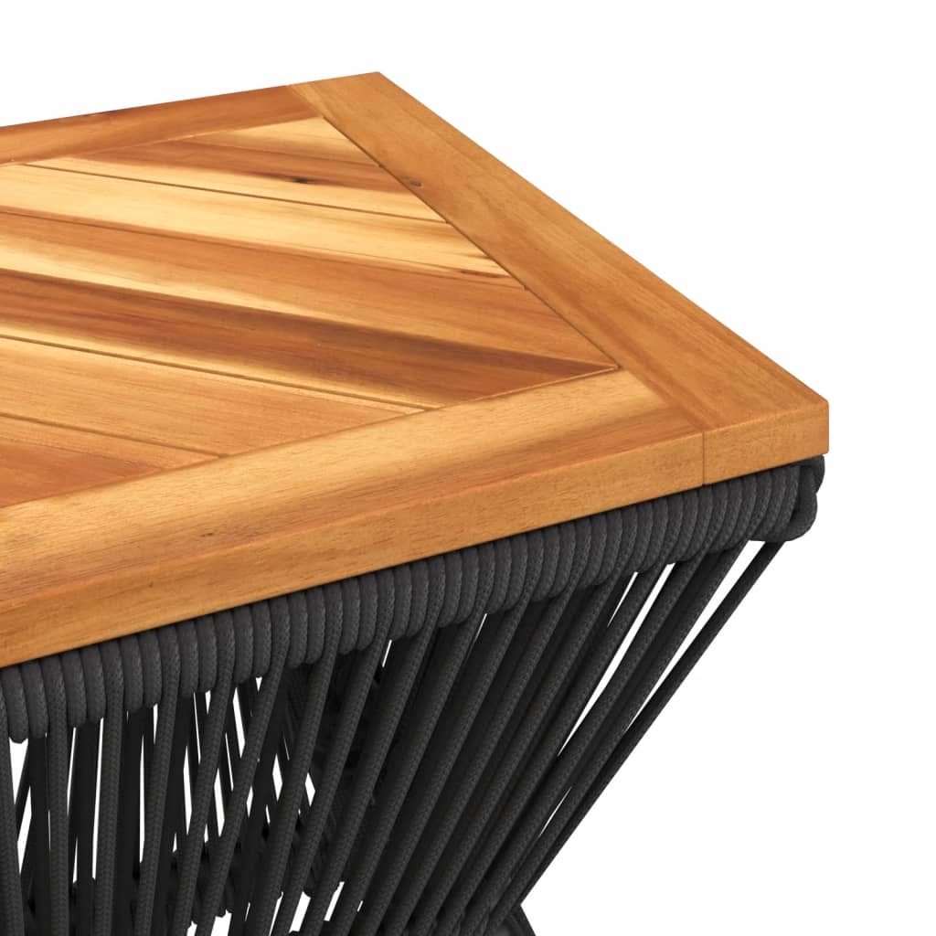 Konferenční Stůl S Drátěnou Základnou Černý 38X38X38 Cm Akácie Bílá