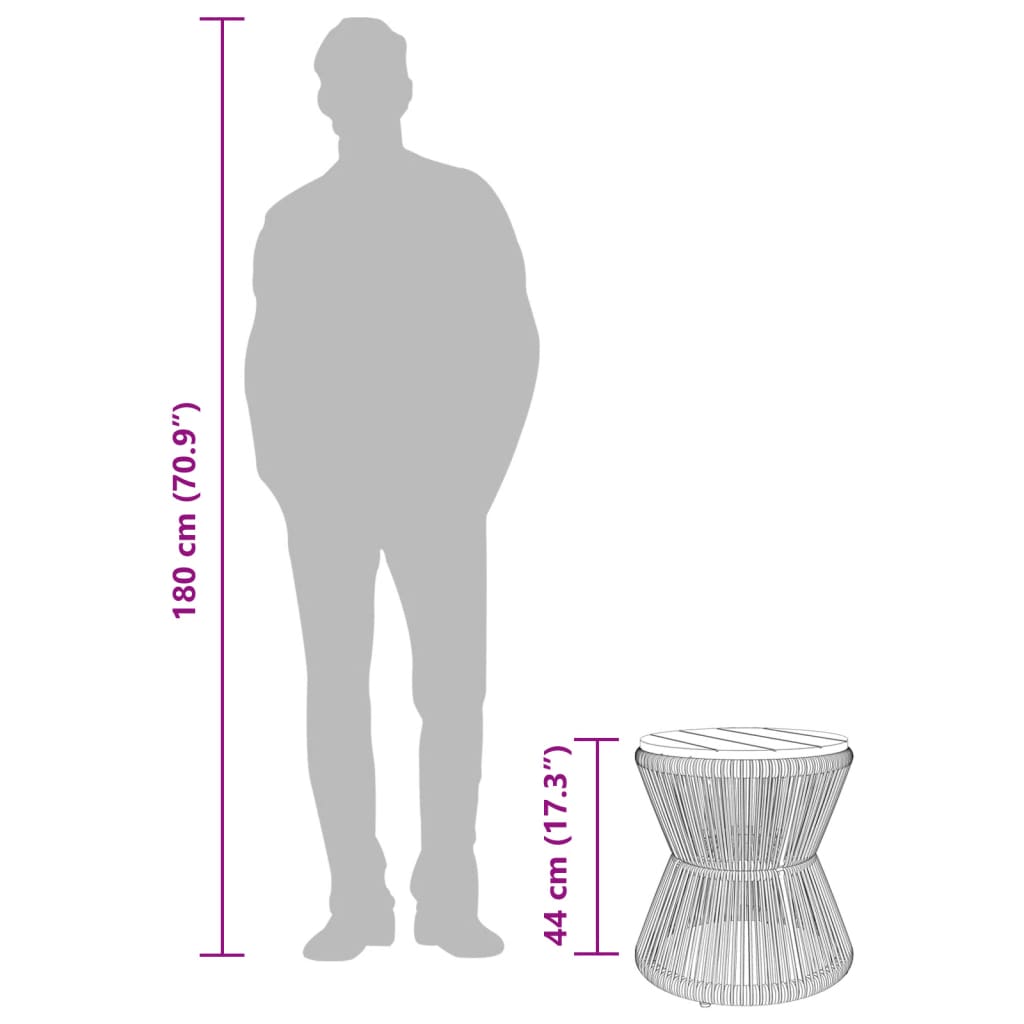 Konferenční Stůl S Drátěnou Základnou Černý Ø 45X44 Cm Akácie