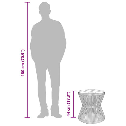 Konferenční Stůl S Drátěnou Základnou Černý Ø 45X44 Cm Akácie