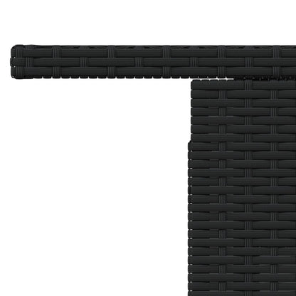 Zahradní Stolek Černý 100 X 55 X 73 Cm Polyratan A Akácie