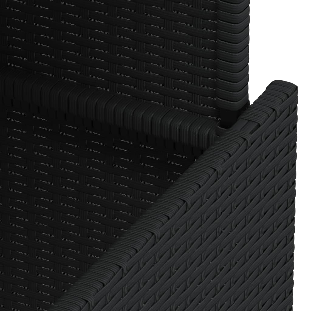 Zahradní Stolek Černý 100 X 55 X 73 Cm Polyratan A Akácie