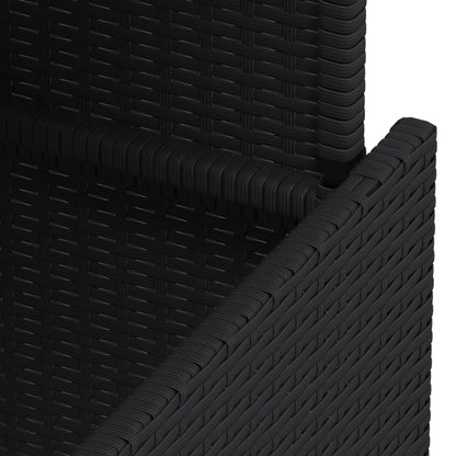 Zahradní Stolek Černý 100 X 55 X 73 Cm Polyratan A Akácie