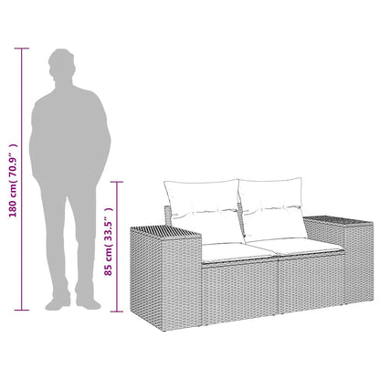 Zahradní Pohovka S Poduškami 2Místná Černá Polyratan