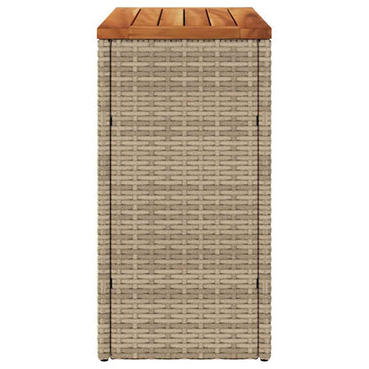 Zahradní Stolek S Dřevěnou Deskou Béžový 58X27,5X55Cm Polyratan