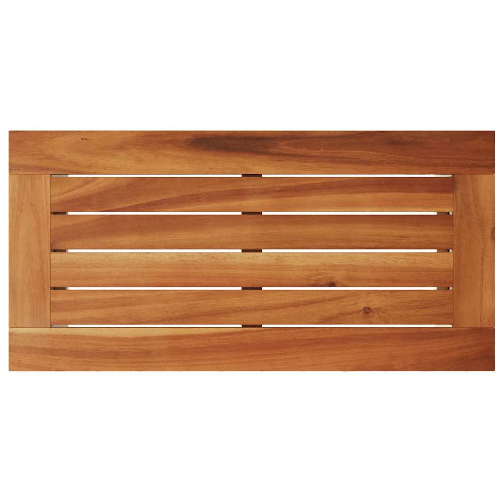 Zahradní Stolek S Dřevěnou Deskou Béžový 58X27,5X55Cm Polyratan