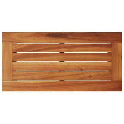 Zahradní Stolek S Dřevěnou Deskou Béžový 58X27,5X55Cm Polyratan