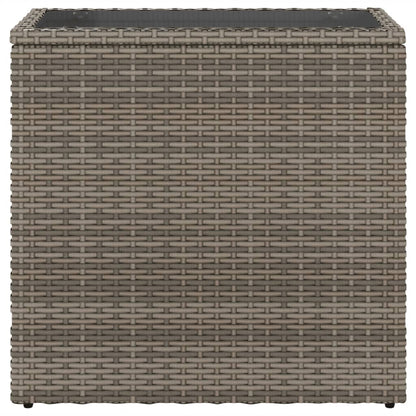Zahradní Stolek Se Skleněnou Deskou Šedý 58X27,5X55Cm Polyratan