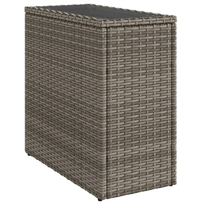 Zahradní Stolek Se Skleněnou Deskou Šedý 58X27,5X55Cm Polyratan