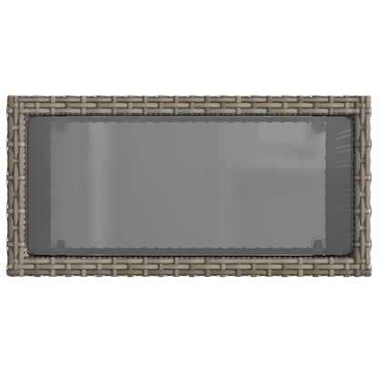 Zahradní Stolek Se Skleněnou Deskou Šedý 58X27,5X55Cm Polyratan