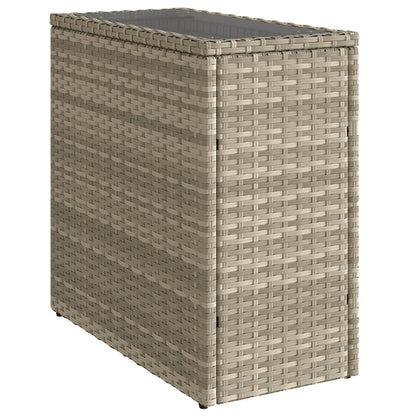 Zahradní Stolek Se Skleněnou Deskou Šedý 58X27,5X55Cm Polyratan