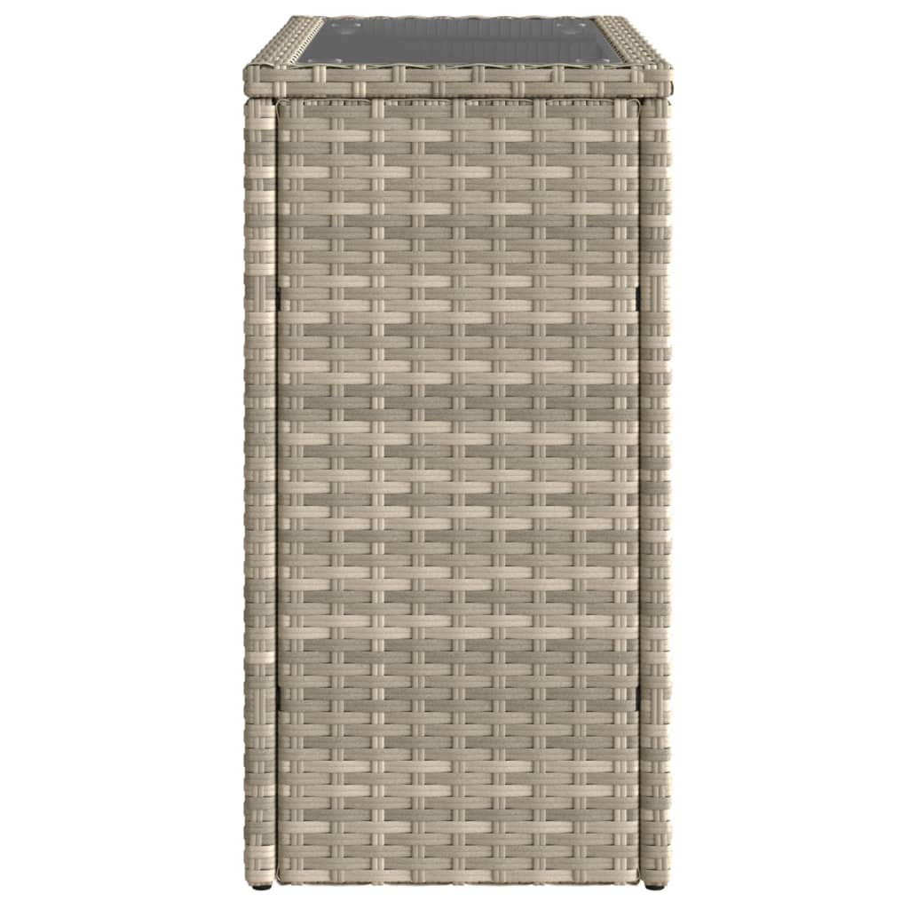 Zahradní Stolek Se Skleněnou Deskou Šedý 58X27,5X55Cm Polyratan