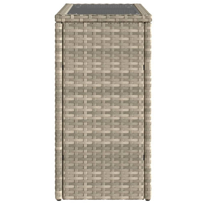 Zahradní Stolek Se Skleněnou Deskou Šedý 58X27,5X55Cm Polyratan