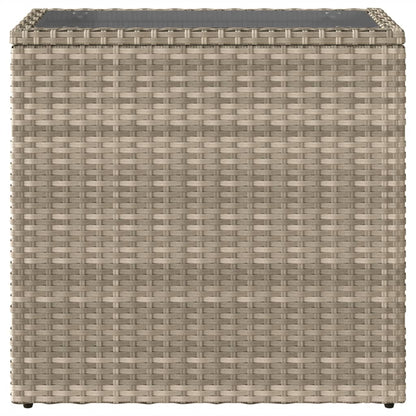 Zahradní Stolek Se Skleněnou Deskou Šedý 58X27,5X55Cm Polyratan