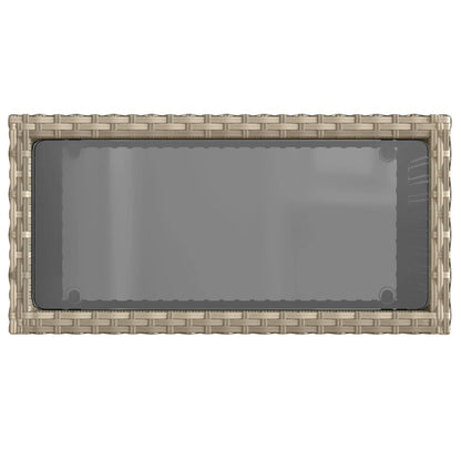 Zahradní Stolek Se Skleněnou Deskou Šedý 58X27,5X55Cm Polyratan