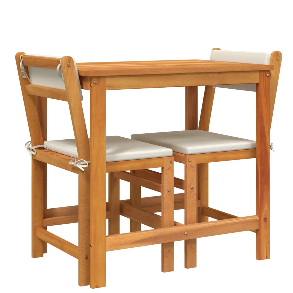 3Dílný Balkonový Set S Poduškami Masivní Akáciové Dřevo