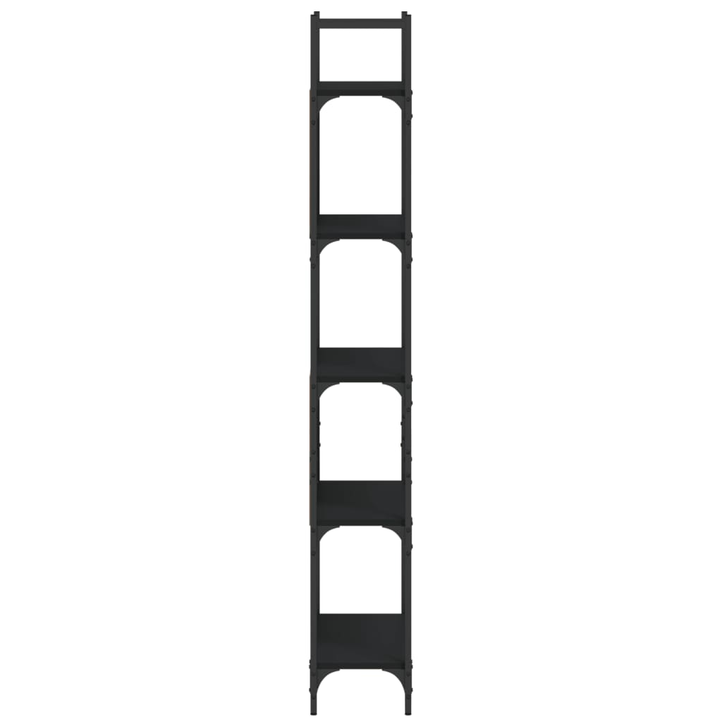 Knihovna S 5 Policemi Černá 60,5X24X166,5 Cm Kompozitní Dřevo