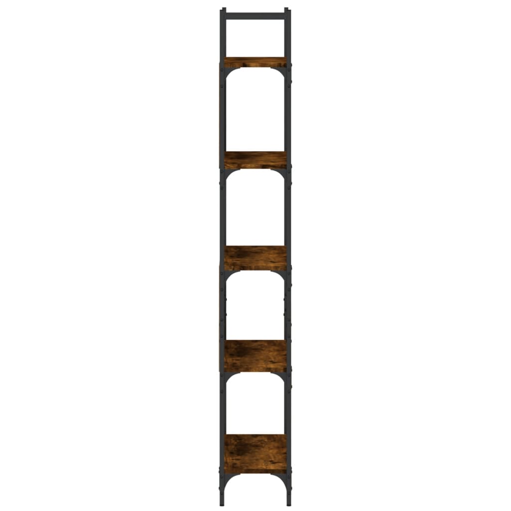 Knihovna S 5 Policemi Kouřový Dub 60,5 X 24 X 166,5 Cm Kompozit