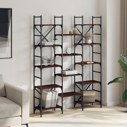 Knihovna 127,5 X 28,5 X 172,5 Cm Kompozitní Dřevo Hnědý Dub