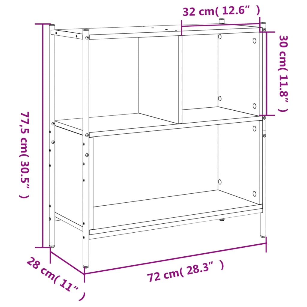 Knihovna 72 X 28 X 77,5 Cm Kompozitní Dřevo