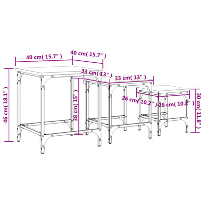 Hnízdové Konferenční Stolky 3 Ks Kompozitní Dřevo