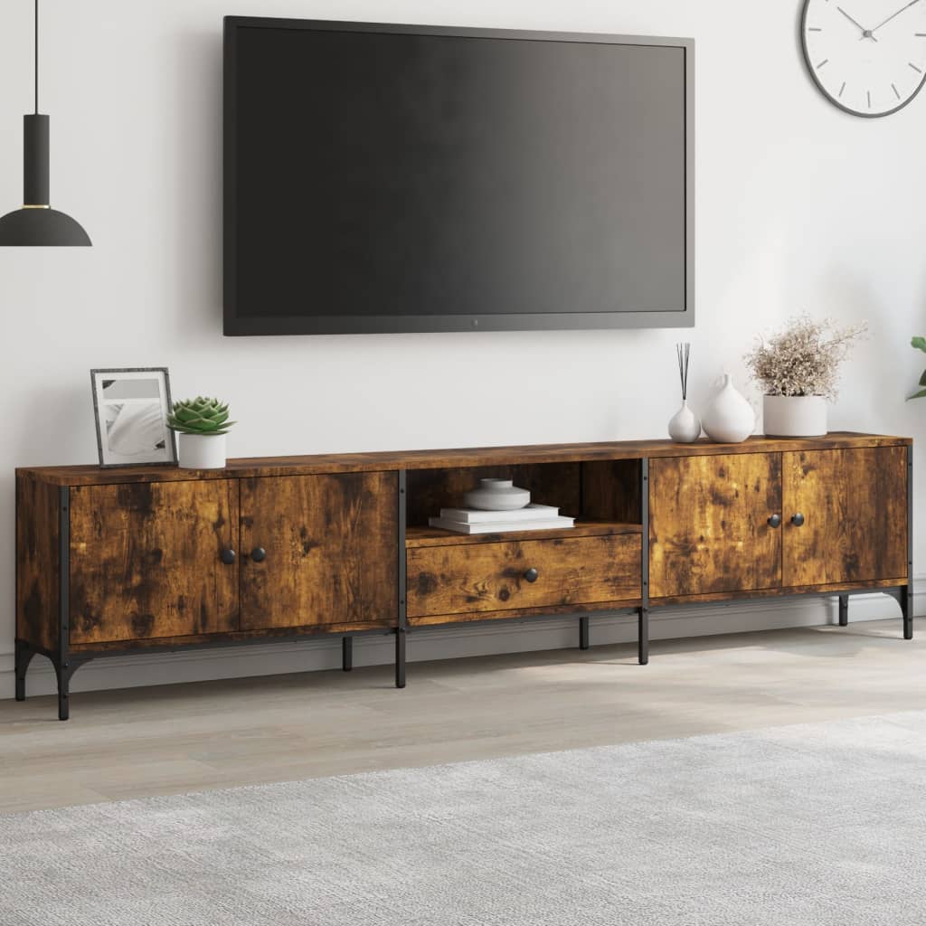Tv Skříňka Se Zásuvkou Šedá Sonoma 200X25X44Cm Kompozitní Dřevo