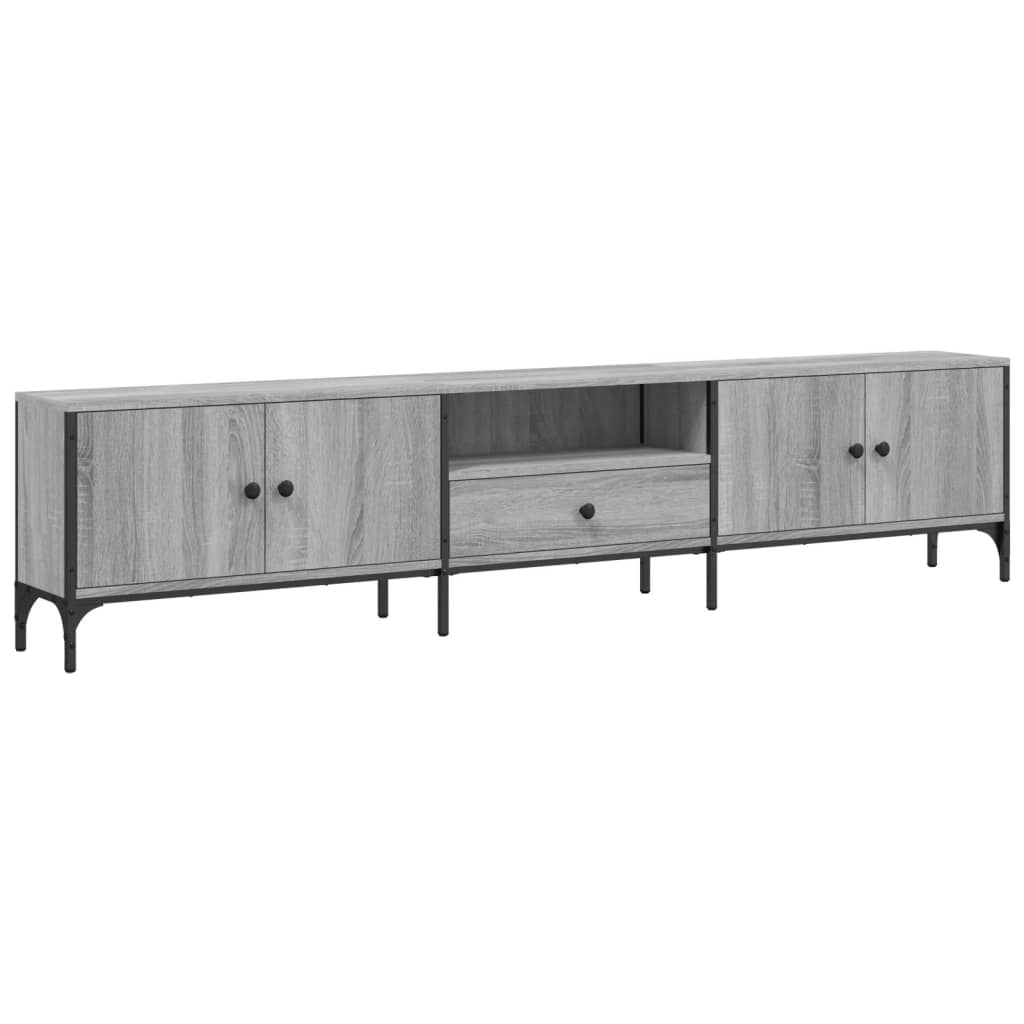 Tv Skříňka Se Zásuvkou Šedá Sonoma 200X25X44Cm Kompozitní Dřevo