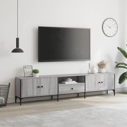 Tv Skříňka Se Zásuvkou Šedá Sonoma 200X25X44Cm Kompozitní Dřevo
