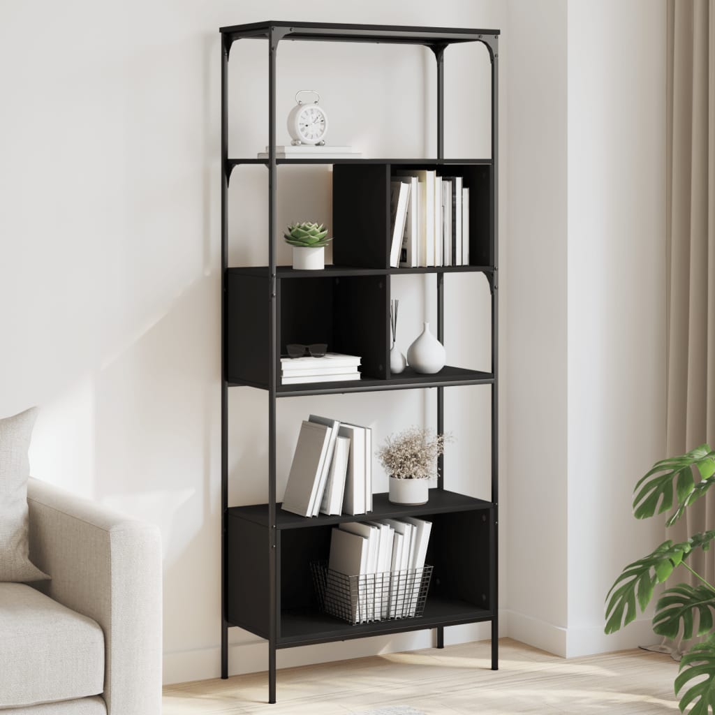 Knihovna S 5 Policemi 76 X 33 X 188,5 Cm Kompozit