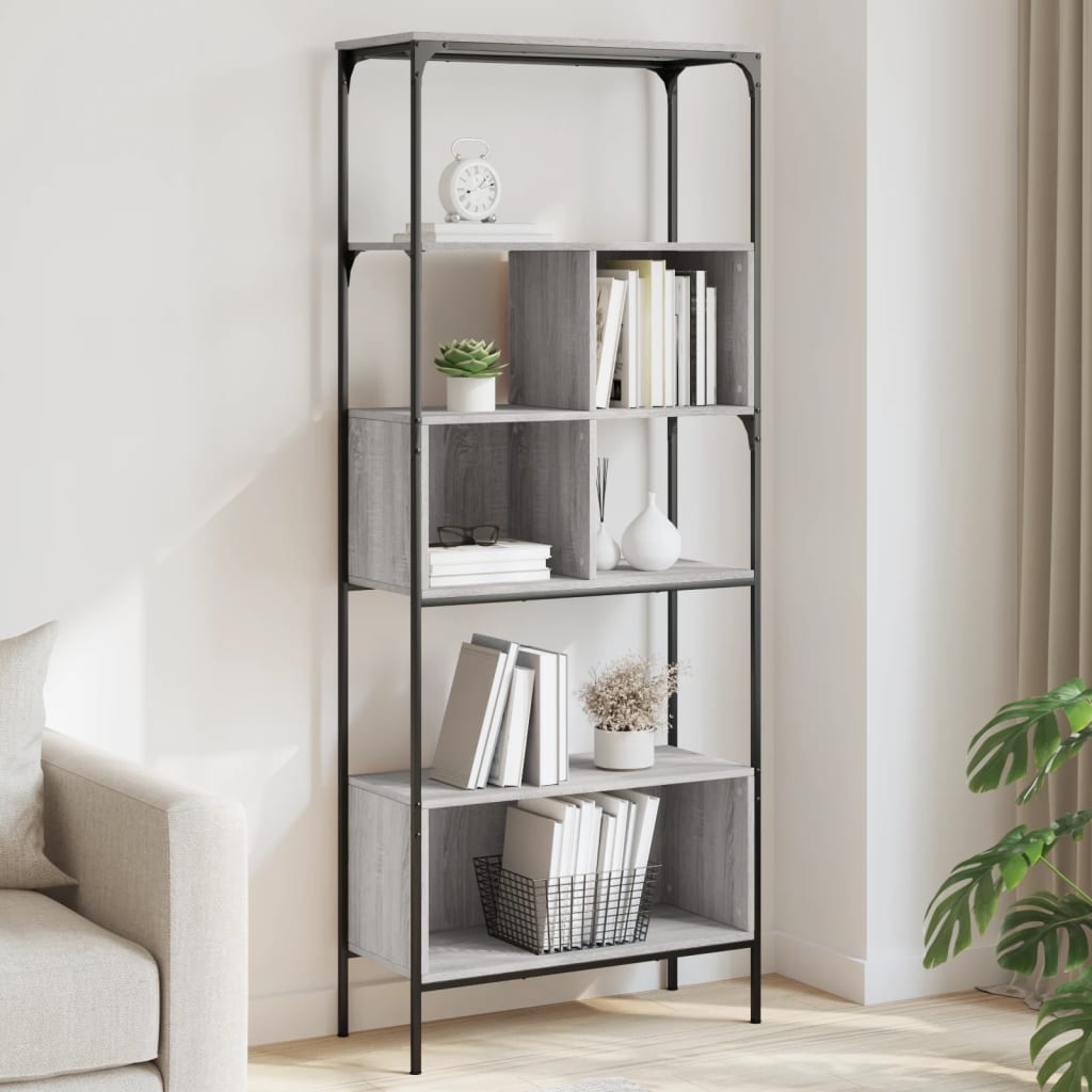 Knihovna S 5 Policemi 76 X 33 X 188,5 Cm Kompozit