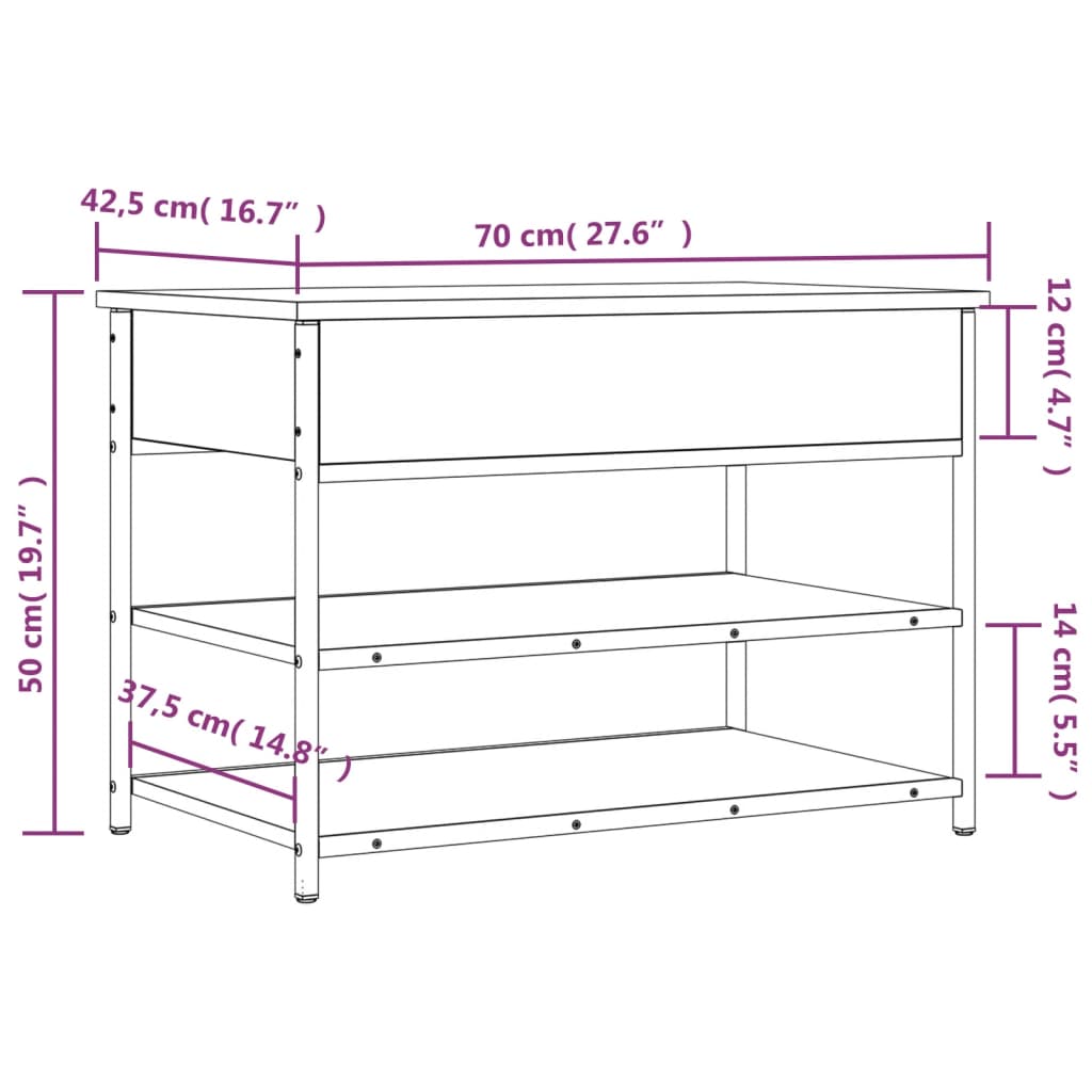 Lavice S Botníkem 70X42,5X50 Cm Kompozitní Dřevo