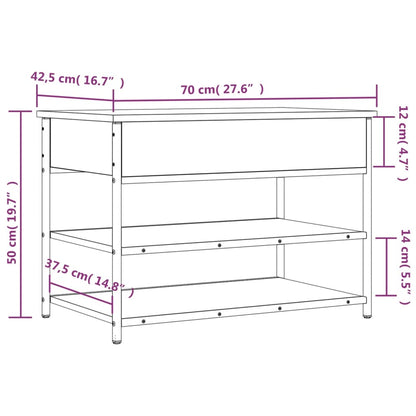 Lavice S Botníkem 70X42,5X50 Cm Kompozitní Dřevo