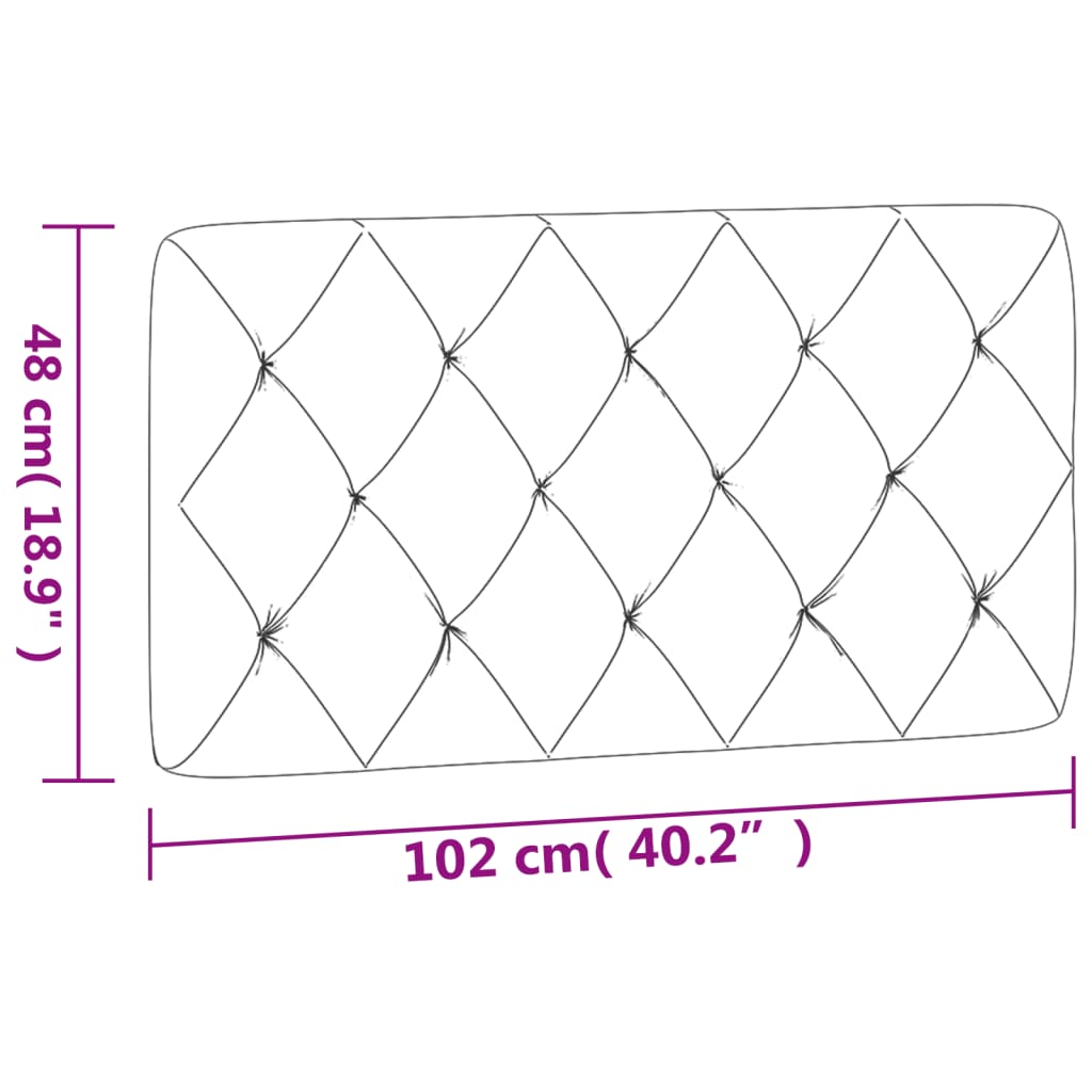 Polštář Na Čelo Postele Světle Šedý 100 Cm Sametový