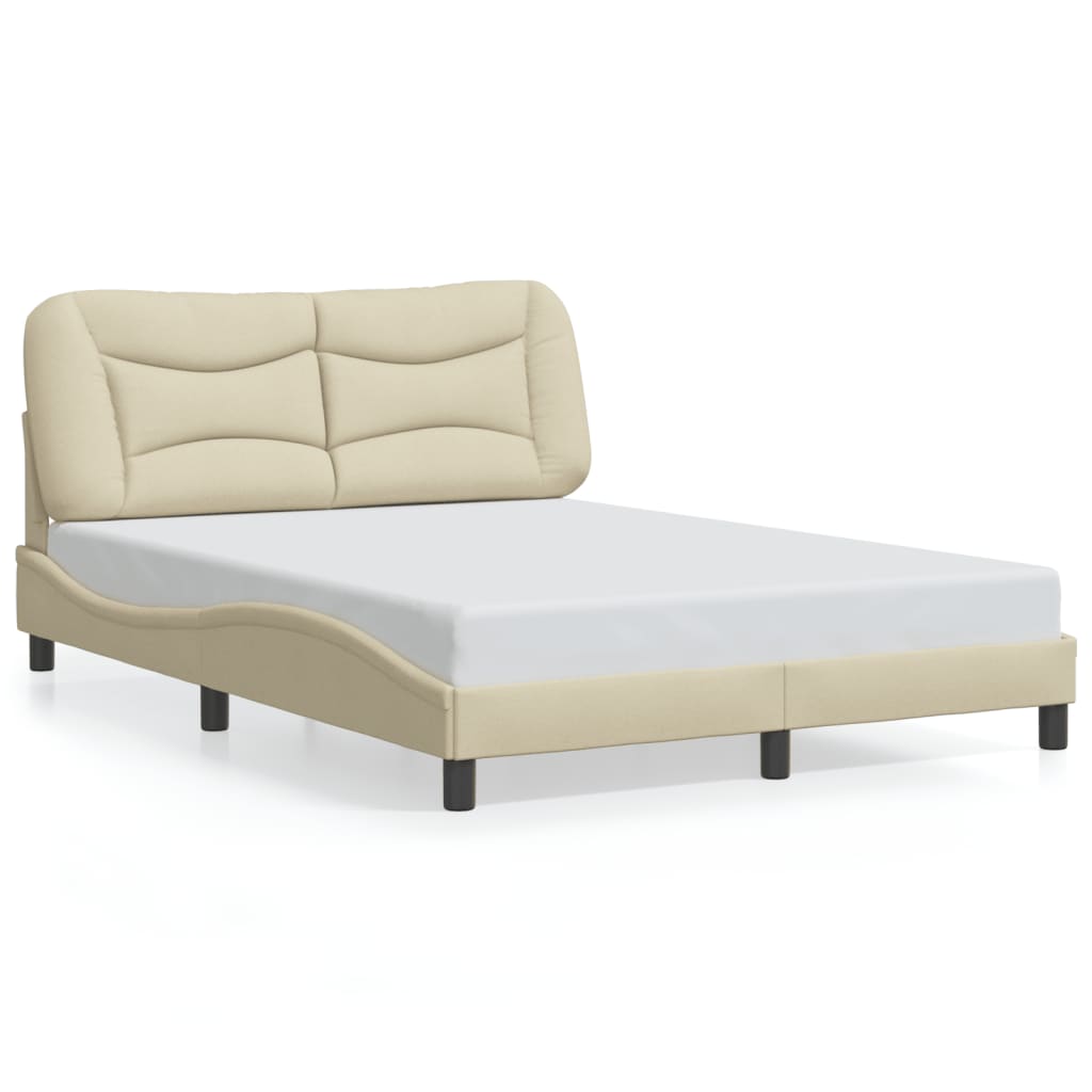 Rám Postele Bez Matrace Hvar Krémový 120 X 200 Cm Textil