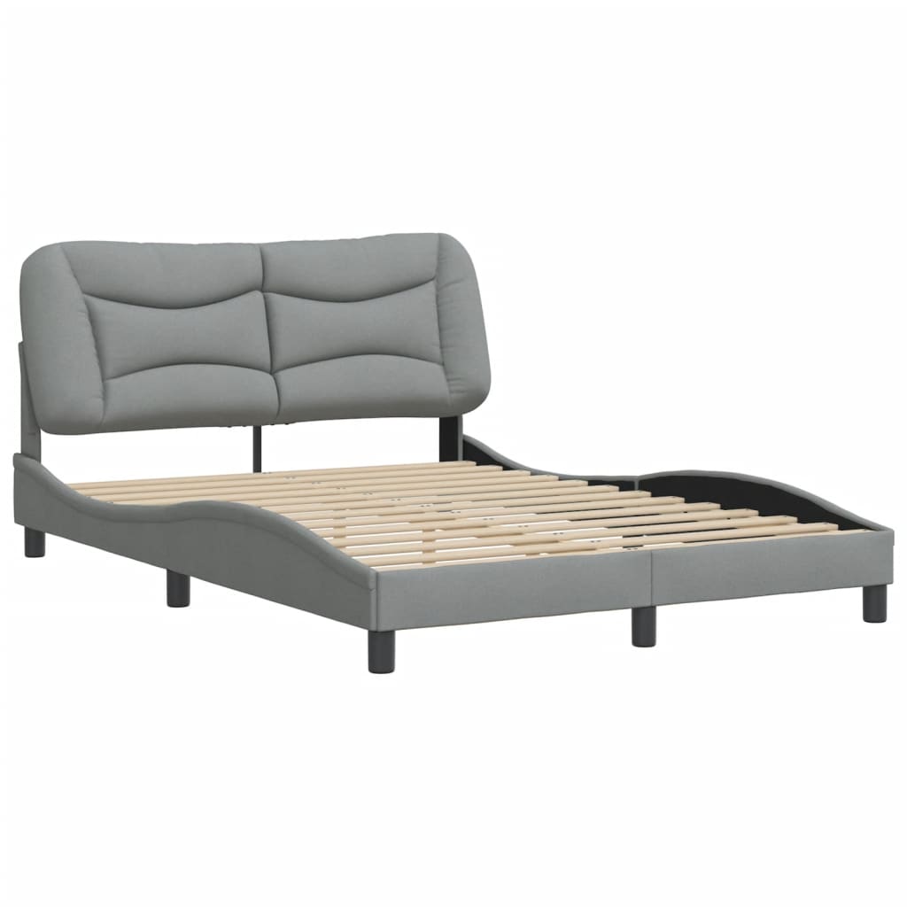 Rám Postele Bez Matrace Hvar Světle Šedý 140 X 190 Cm Textil