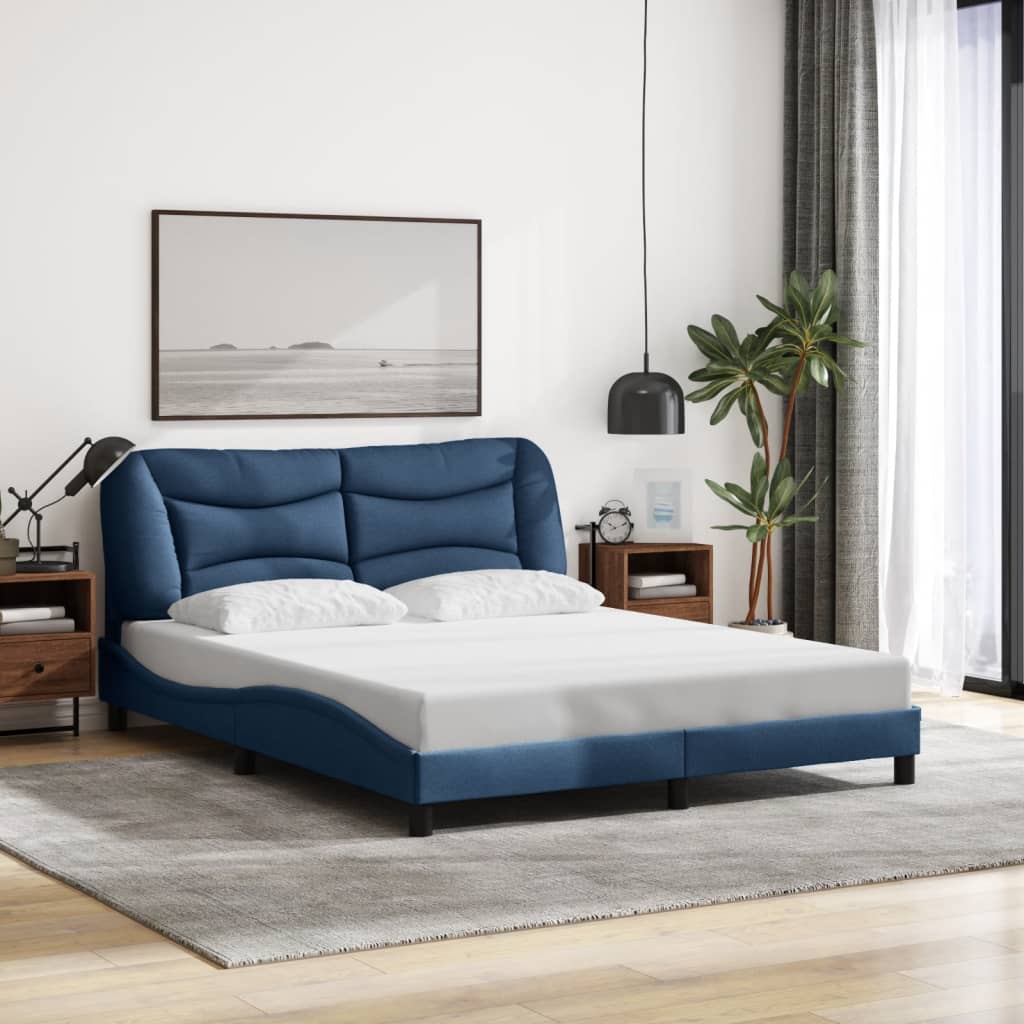 Rám Postele Bez Matrace Hvar Modrý 160 X 200 Cm Textil