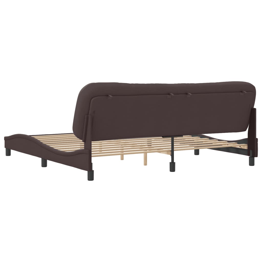Rám Postele Bez Matrace Hvar Tmavě Hnědý 200 X 200 Cm Textil