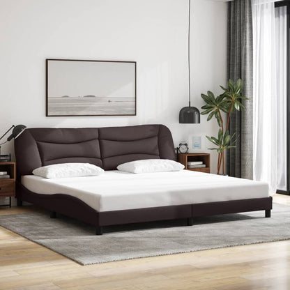 Rám Postele Bez Matrace Hvar Tmavě Hnědý 200 X 200 Cm Textil