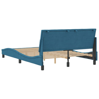 Rám Postele Bez Matrace Hanko Modrý 140 X 190 Cm Samet