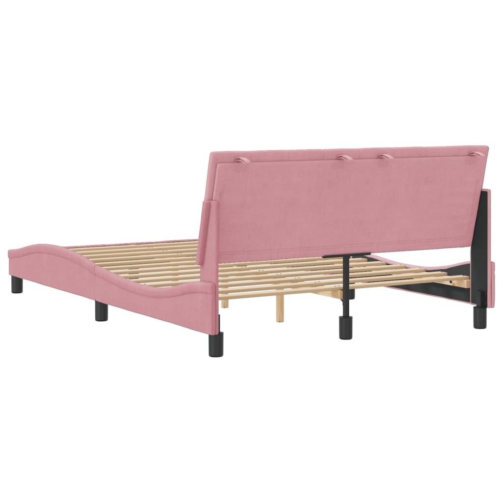 Rám Postele Bez Matrace Hanko Růžový 140X190 Cm Samet