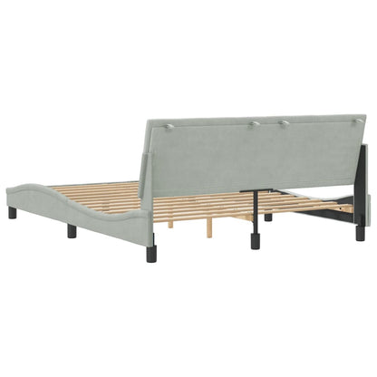 Rám Postele Bez Matrace Hanko Světle Šedý 160 X 200 Cm Samet